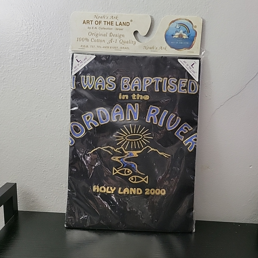 Vintage 2000 " I Was Baptised In The Jordan River " T-shirt NIP Black/ Large